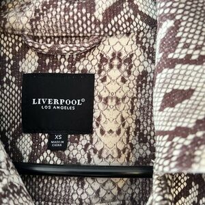 Liverpool Los Angeles Jacket Womens Grey Python Moto Jacket Sz XS